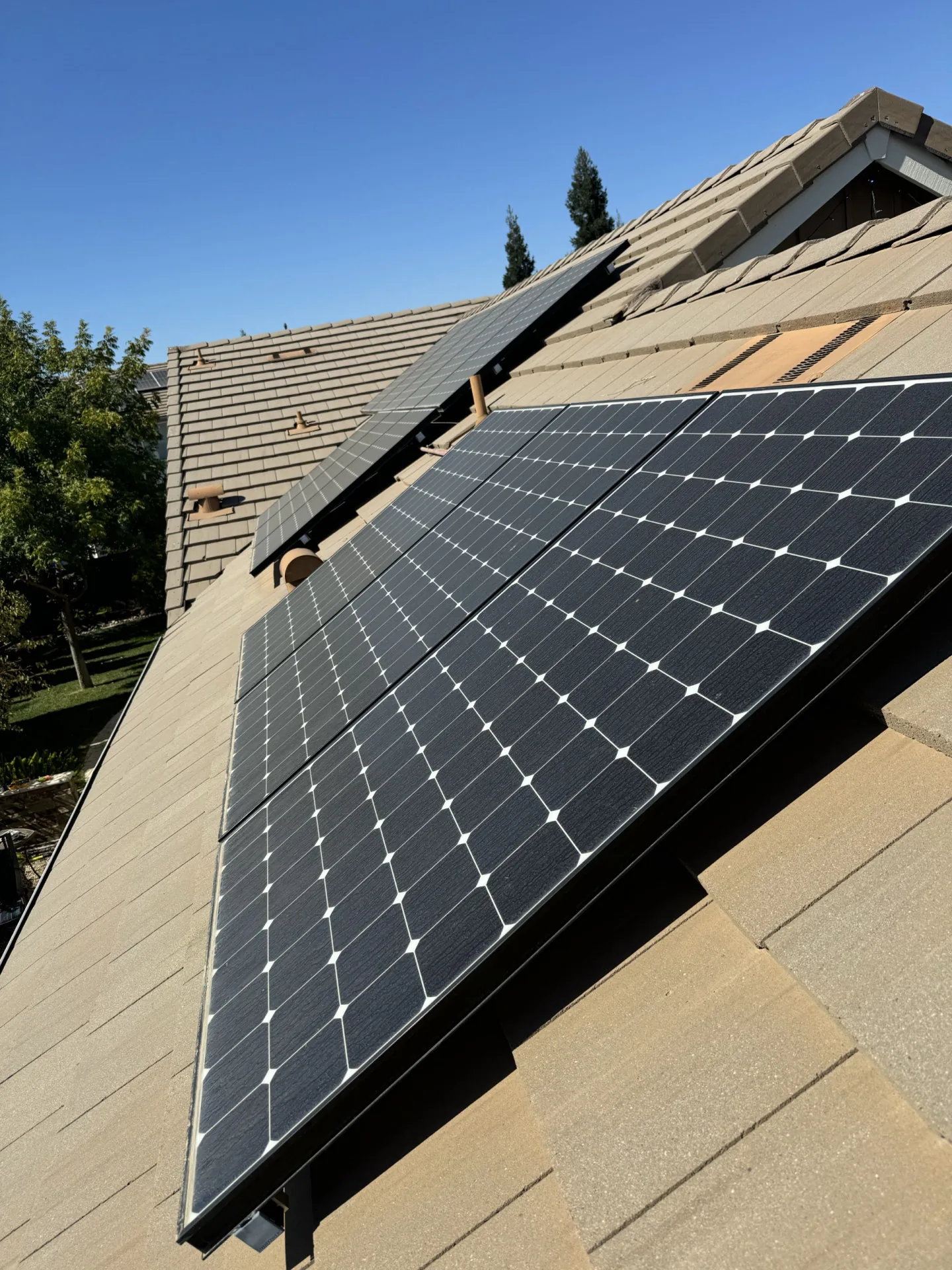 Close-up of a freshly cleaned, streak-free solar panel