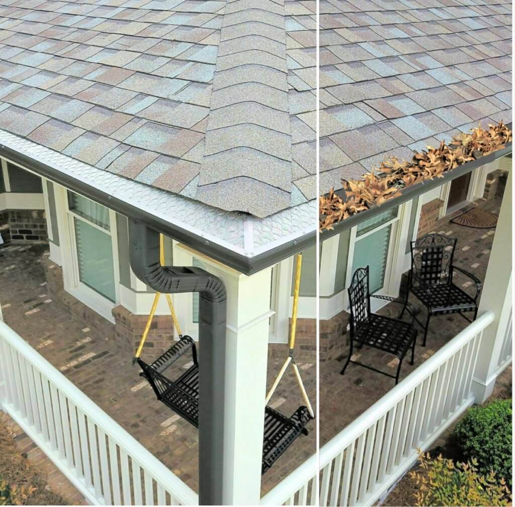 Clean gutter with cover versus without
