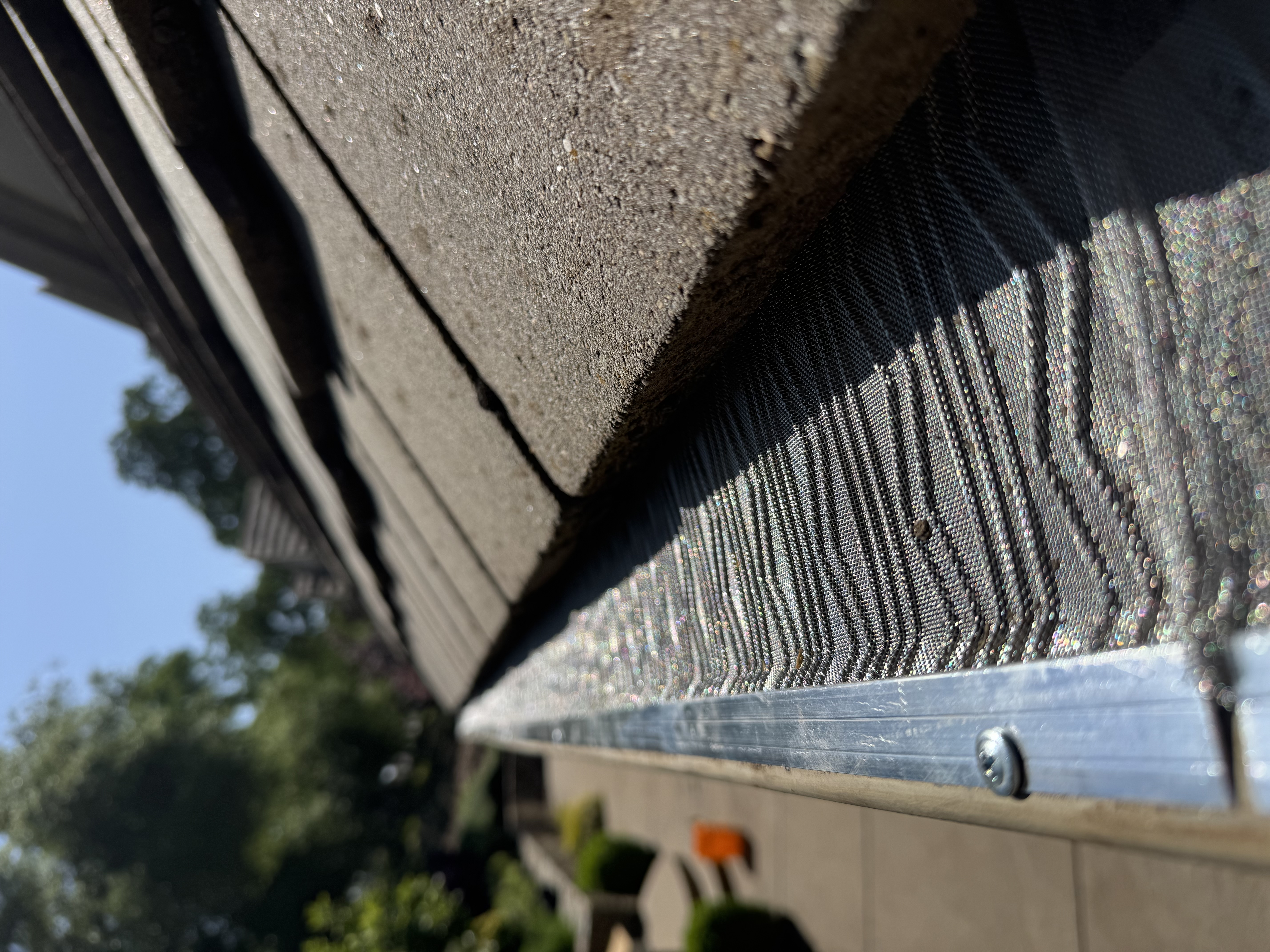 Newly installed gutter guard