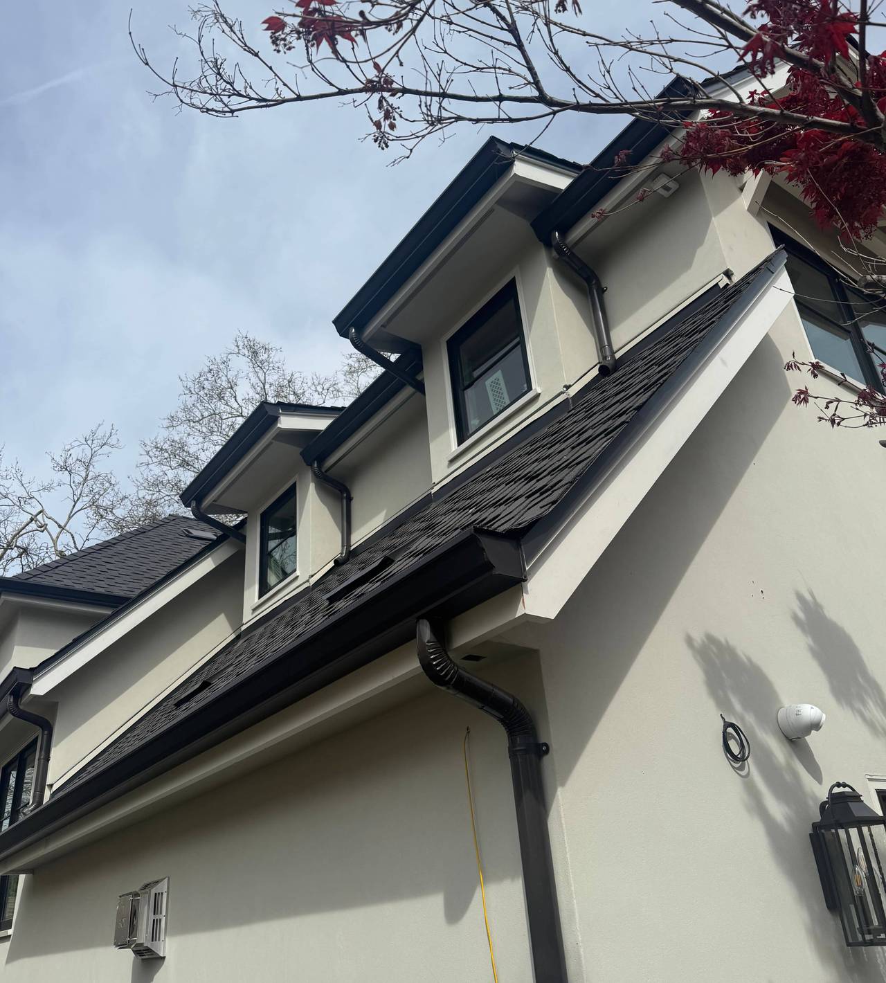 christmas lights installation on a house